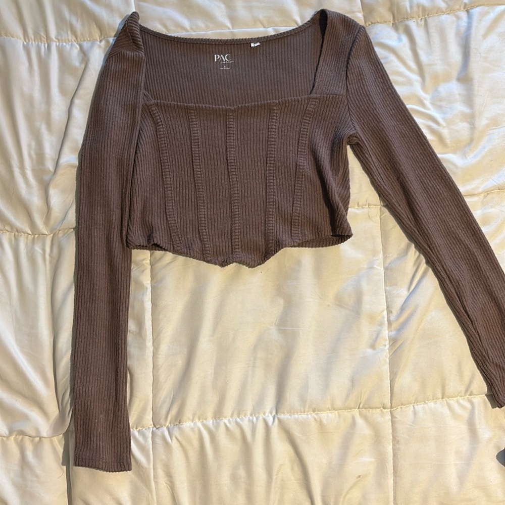 pacsun, long sleeve crop top size:small